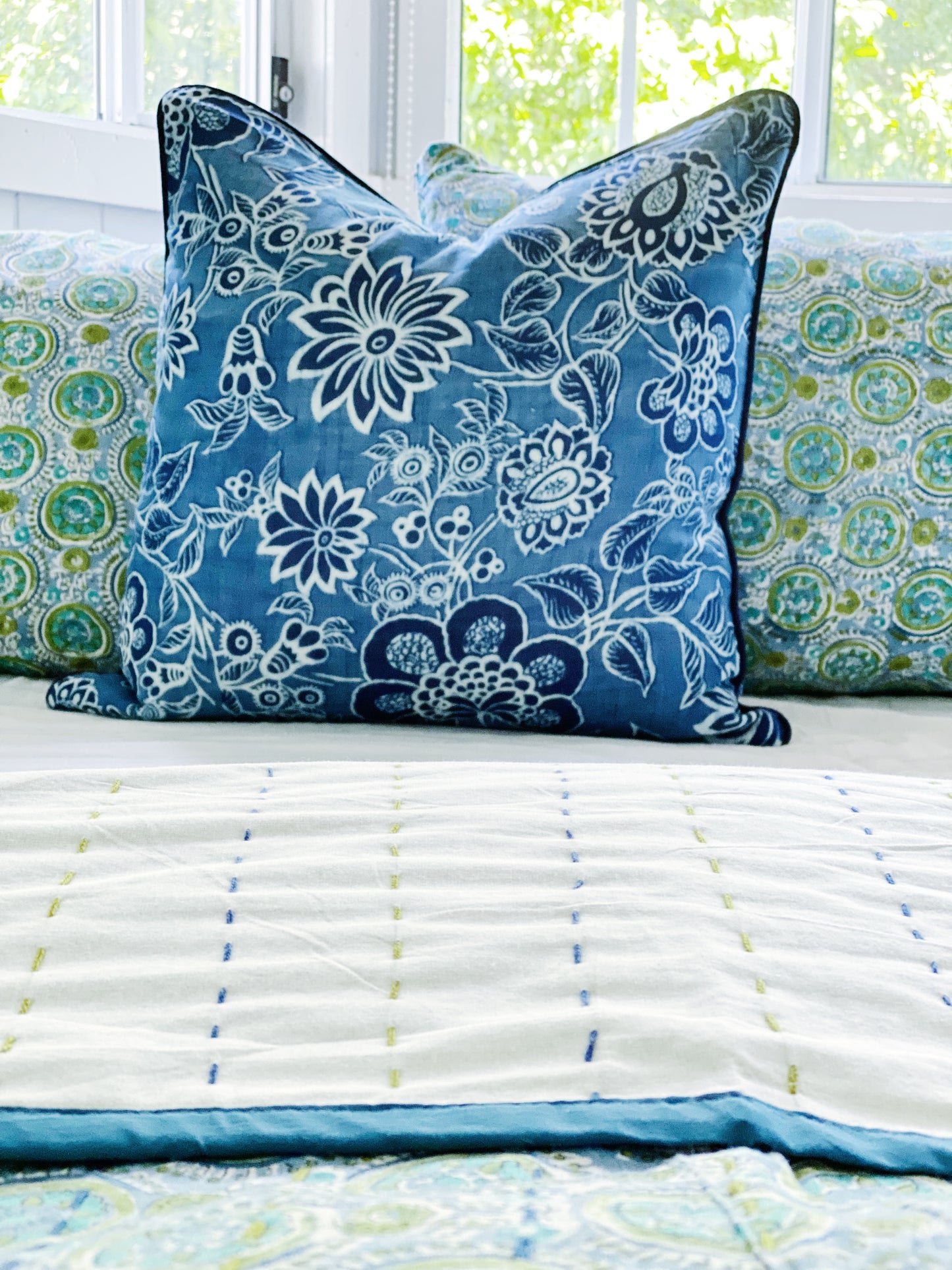 Indigo French Hamptons  Cushion Cover
