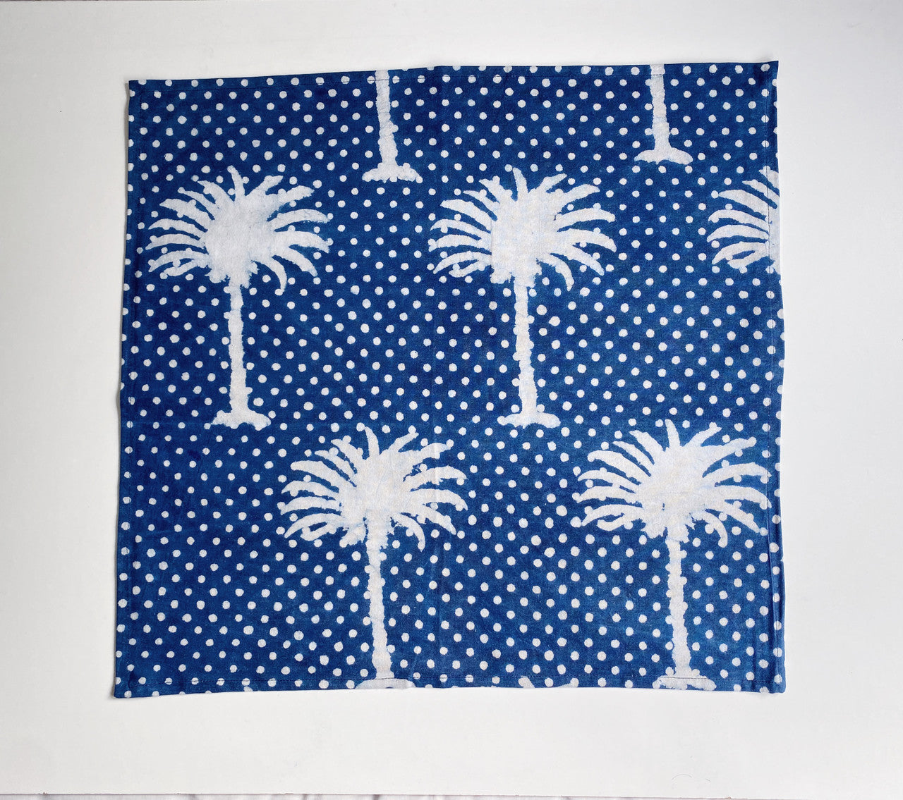 Indigo Polka Dot Palms Napkins -Set of 4