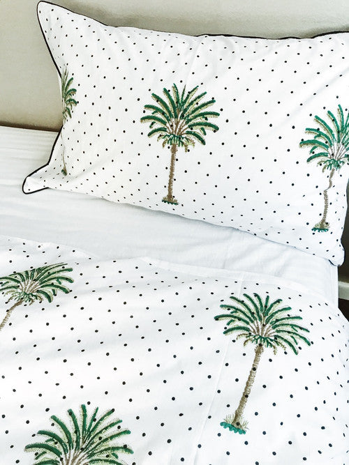 Polka Dot Palm Tree Quilt Cover