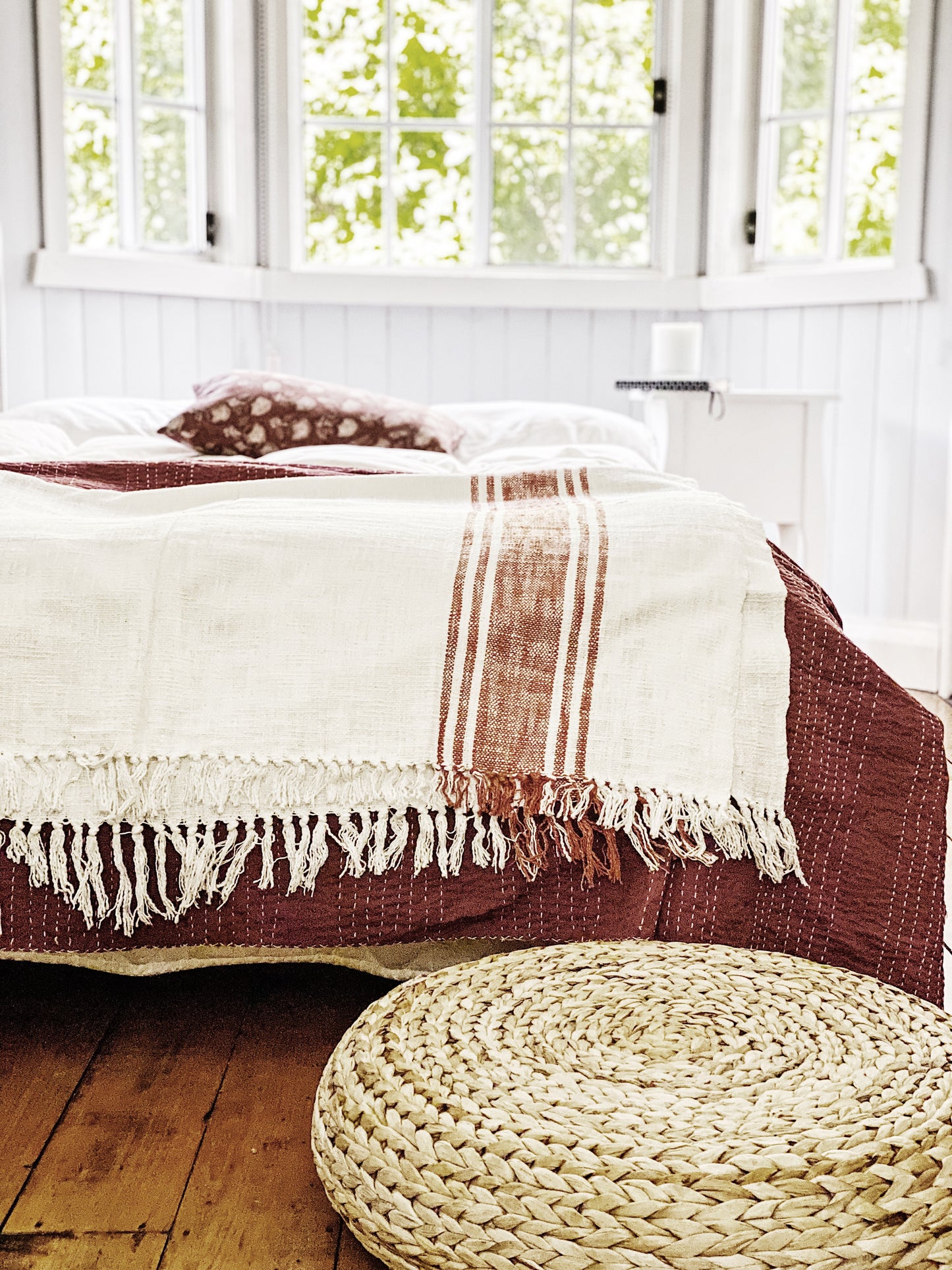Rust French Stripes Throw
