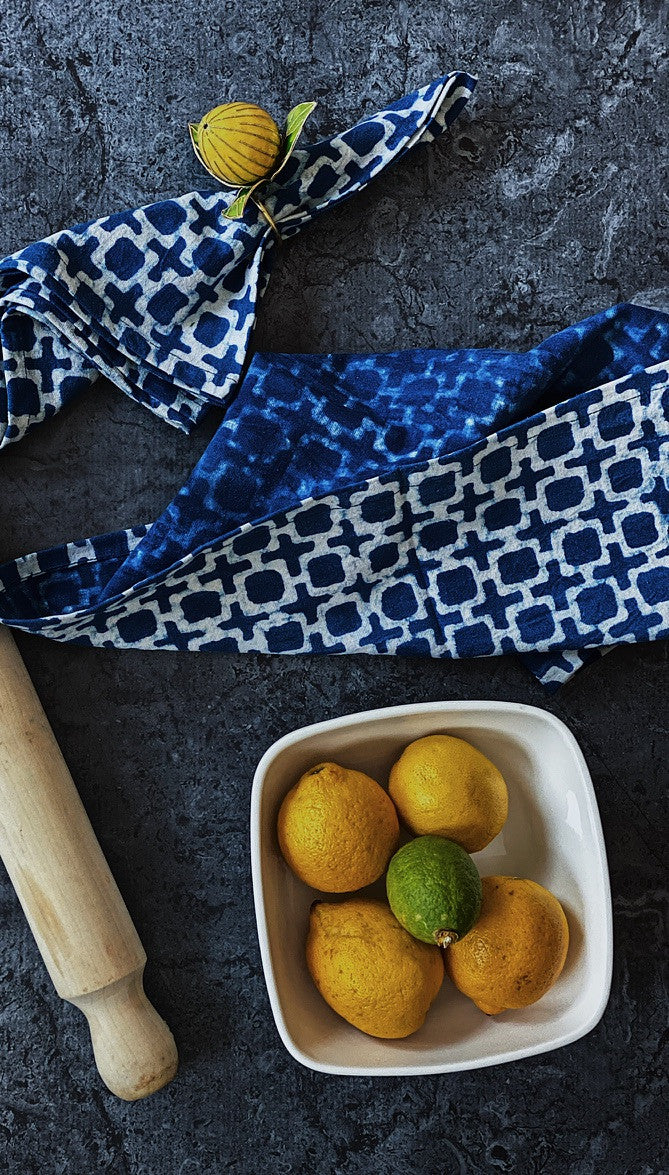 Indigo Tic Toc Napkins -Set of 4