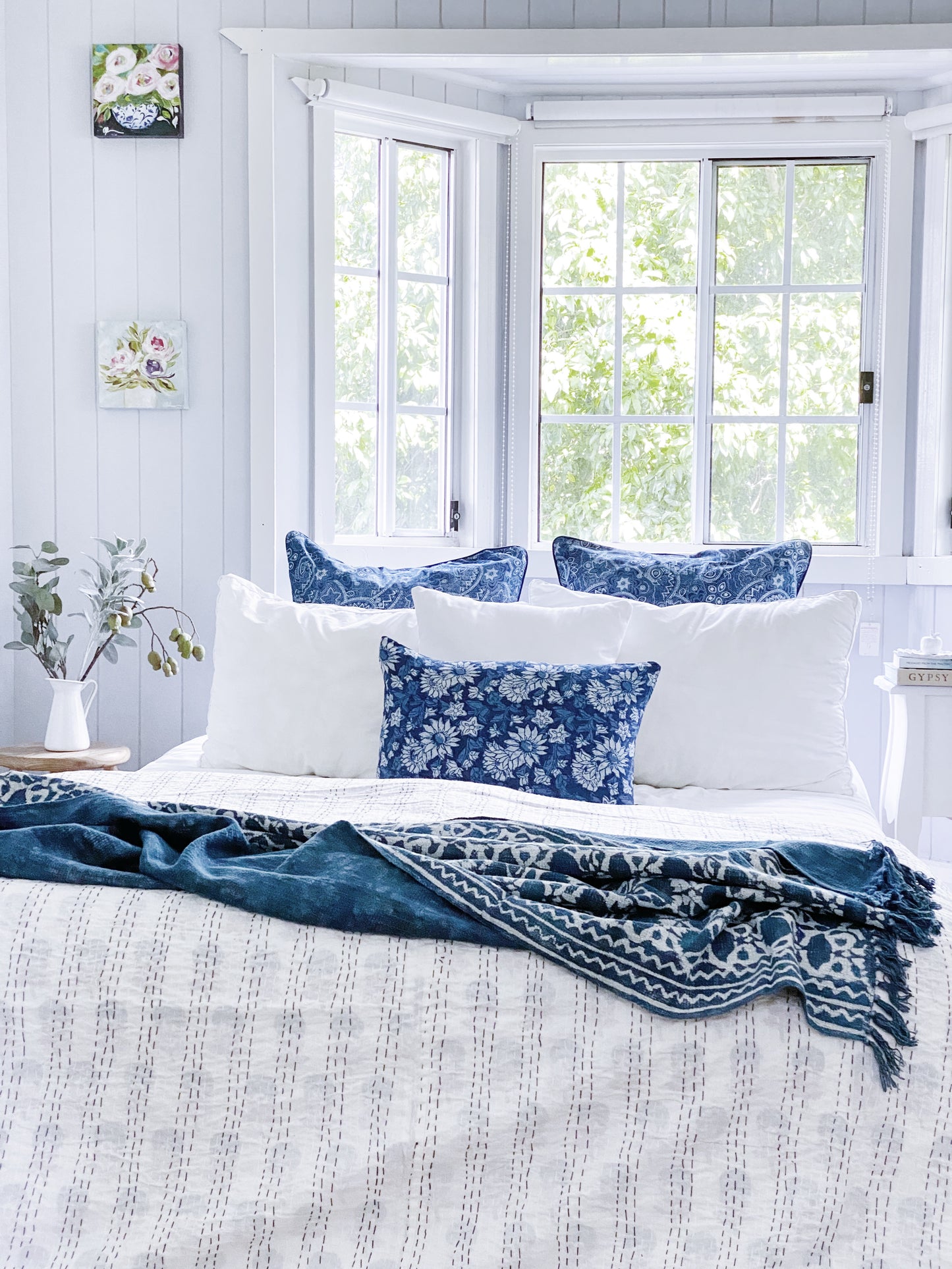 Indigo Chintz Coastal Throw