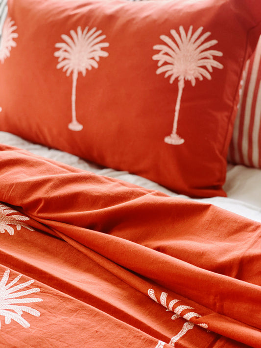 Rust Palm Trees Pillowcase