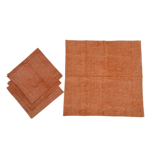 Terracotta Stripes Napkins -Set of 4