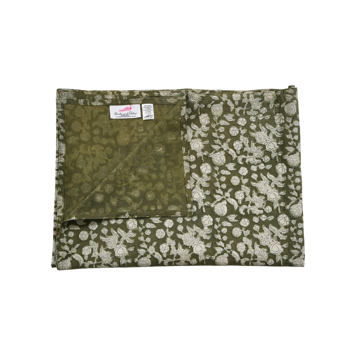 Sage Green Floral Tablecloth - 180x275cm