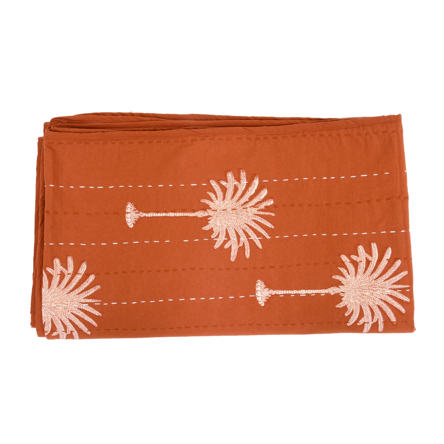 Rust Palm Kantha Quilt