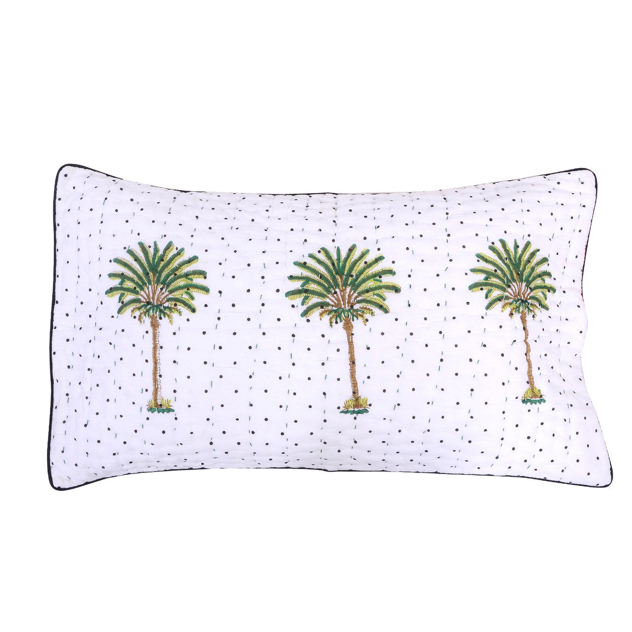 Polka Dot Palm Tree Quilted Pillowcase