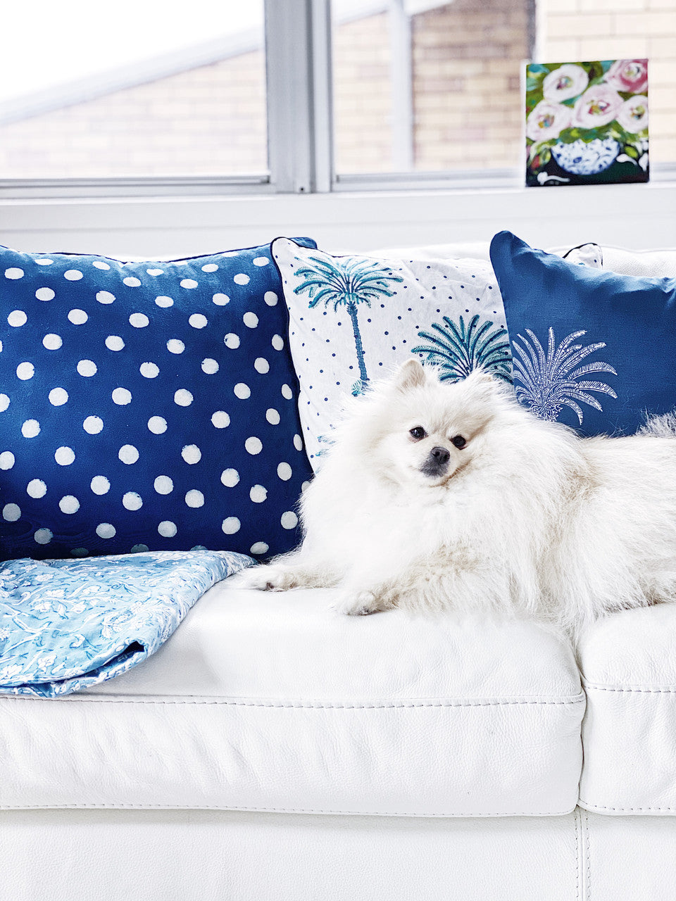 Indigo Moonlit Polka Dotty Euro Cushion Cover
