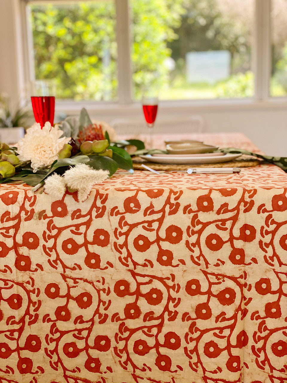 Terracotta Gumnuts Square Tablecloth (180 X180 cm)