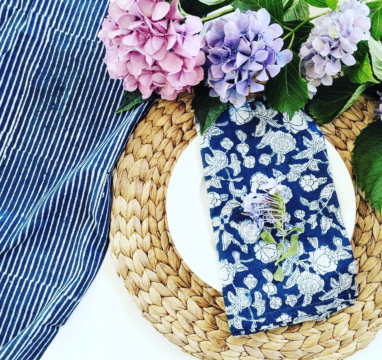 Indigo Stripes Tea Towel