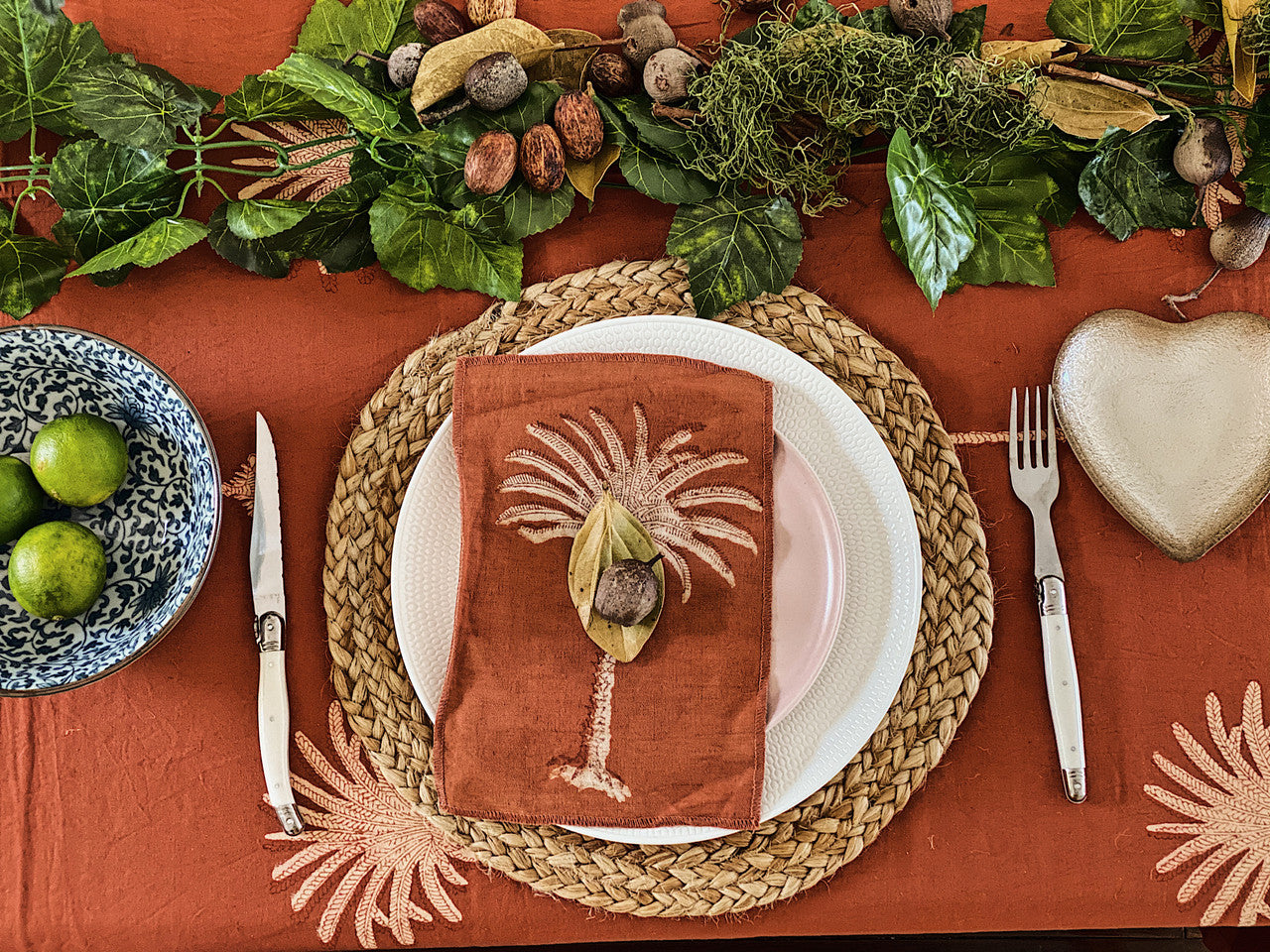 Rust Palm Trees Tablecloth