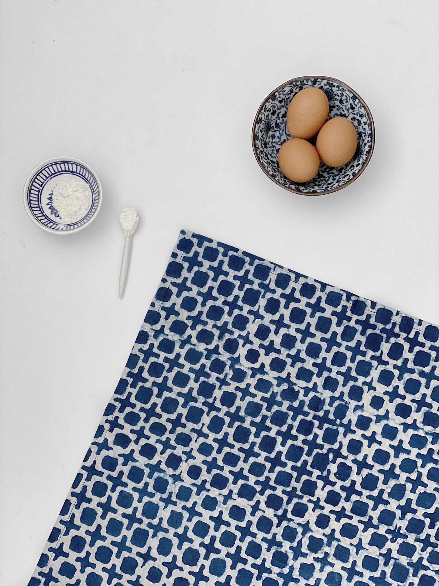 Indigo Tic Toc  Tea Towel