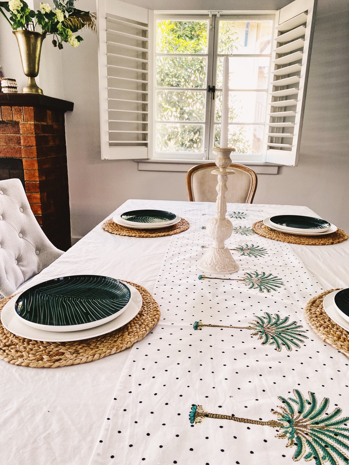 Polka Dot Palm Tree Table Runner