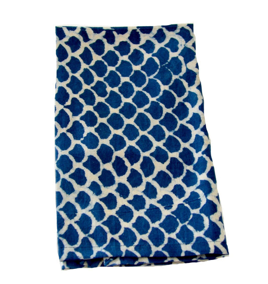 Indigo Hamptons Fish Scales Napkins | Peacocks and Paisleys