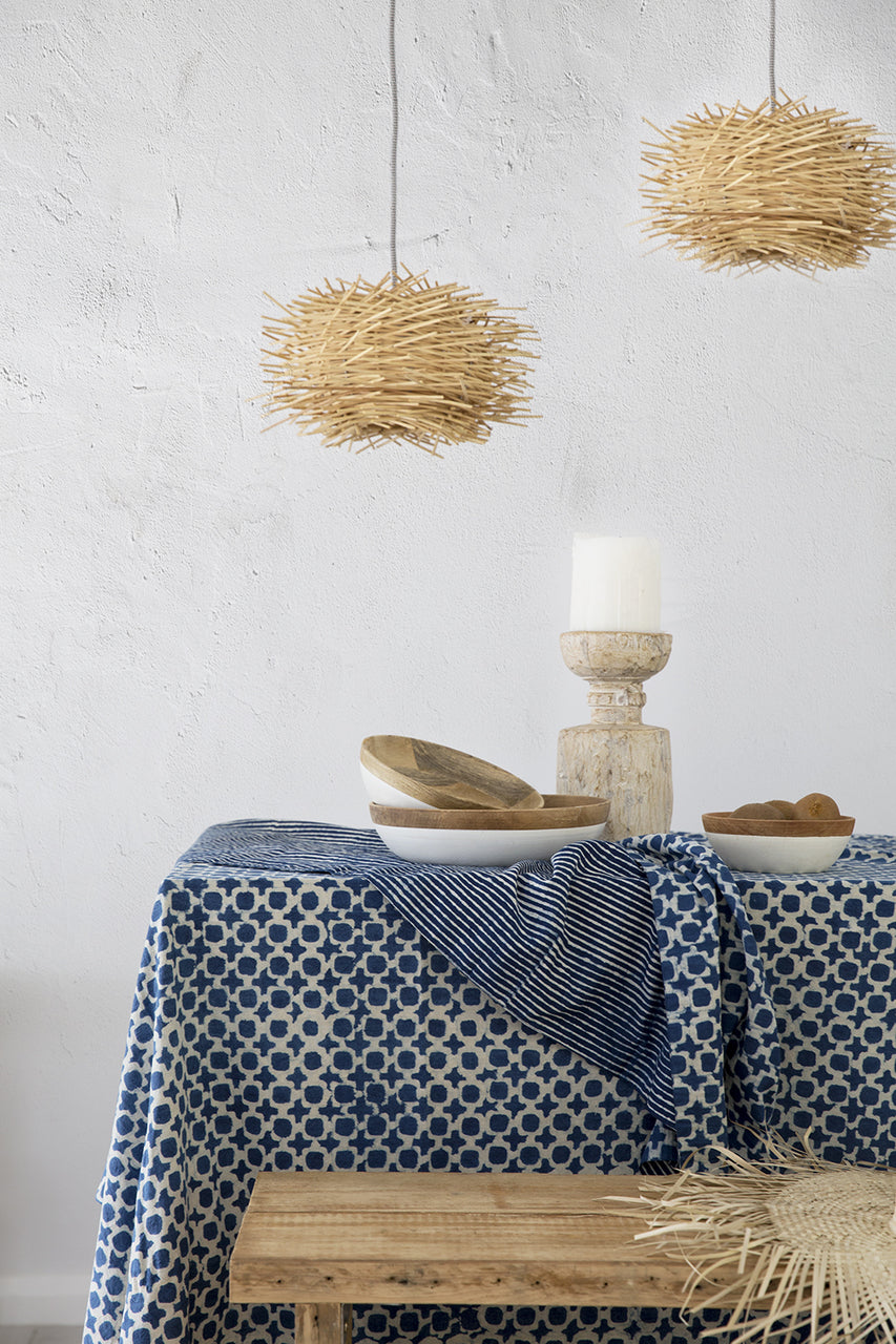 Indigo Tic Toc Tablecloth (150 x 220 CM)