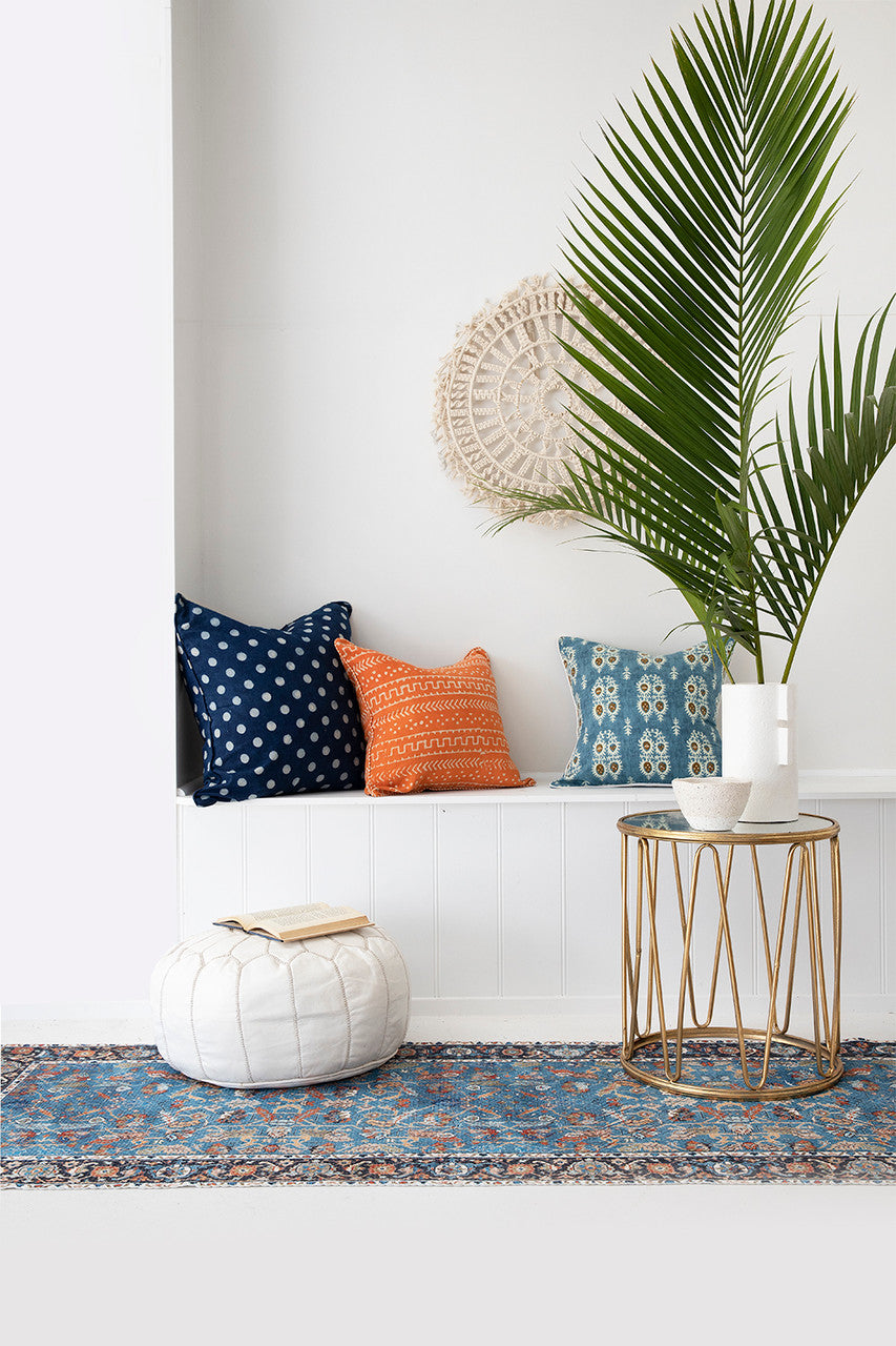 Indigo Moonlit Polka Dotty Euro Cushion Cover