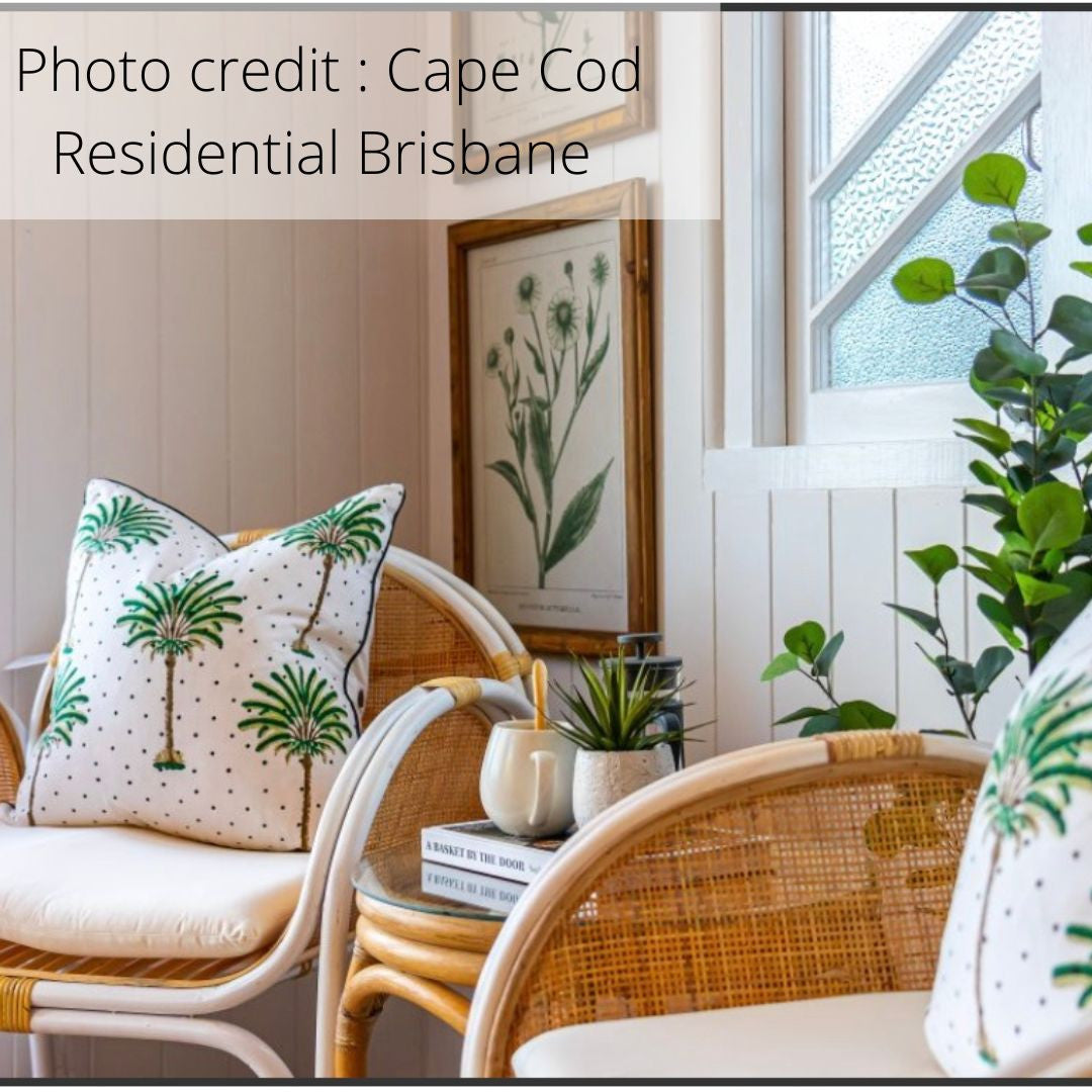 Polka Dot Palm Tree Cushion Cover