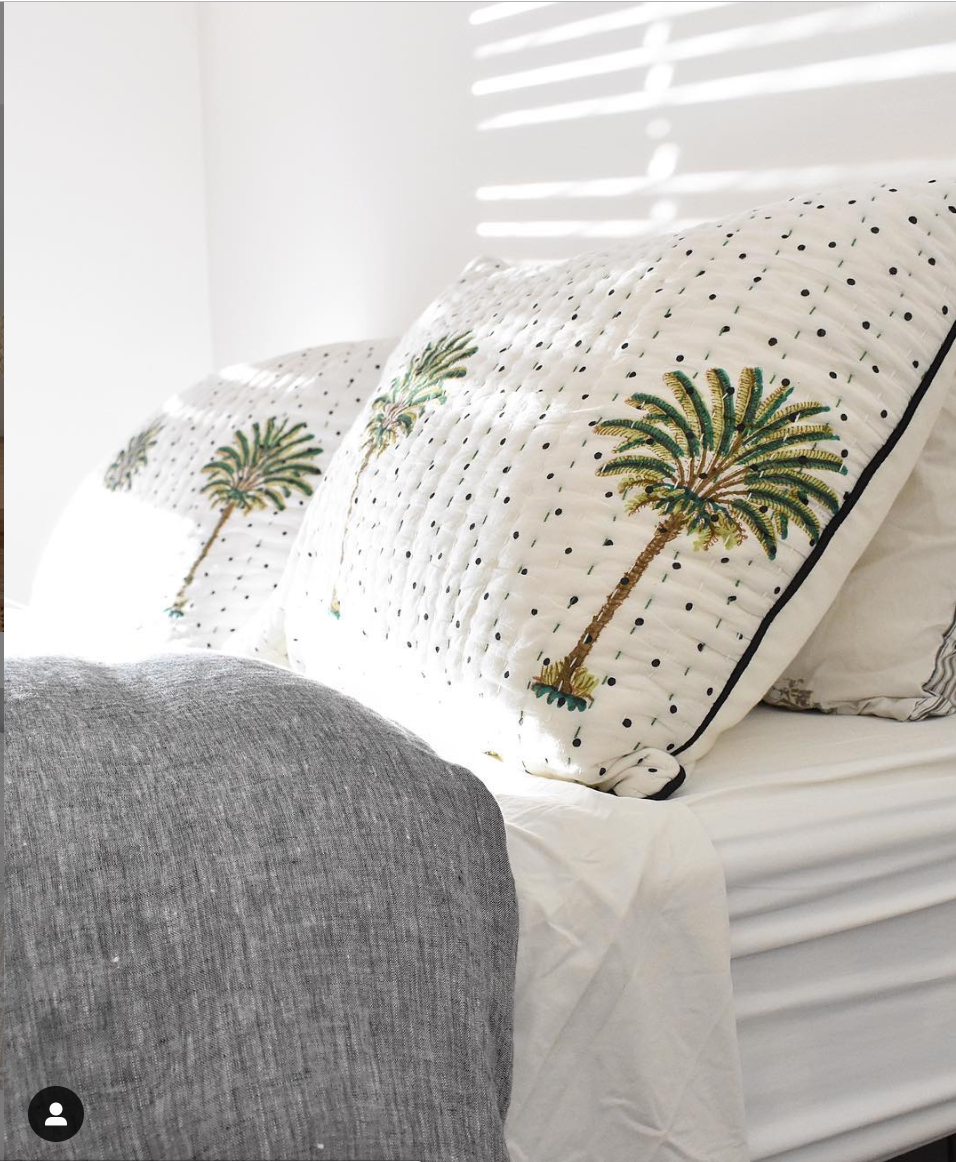 Polka Dot Palm Tree Quilted Pillowcase