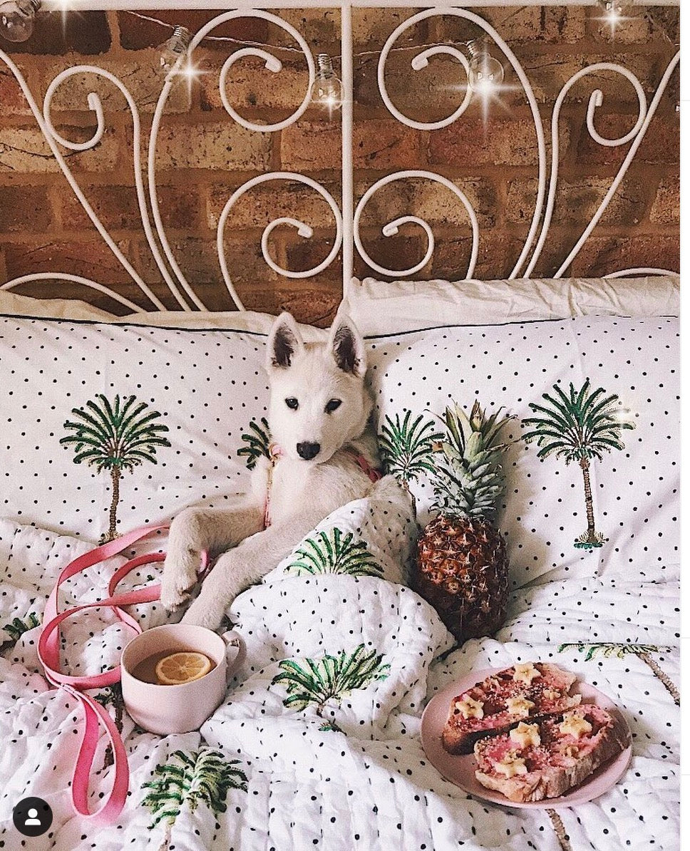 Polka Dot Palm Tree Pillow Case