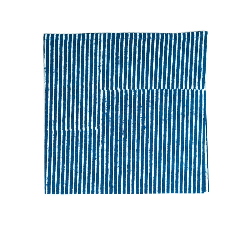 Indigo Hamptons Stripes Table Runner | Peacocks and Paisleys