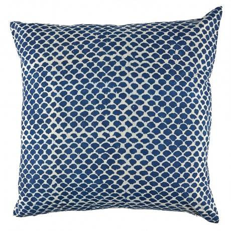 Indigo Fish Scales Hamptons Cushion Cover | Peacocks and Paisleys