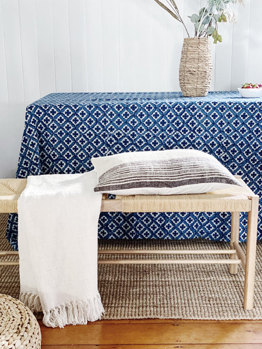 Indigo Moroccan  Coastal Tablecloth