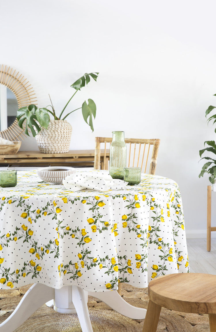Artisan Hand Block-Printed Round Tablecloths — 180cm & 220cm Diameter for Australian Dining Tables