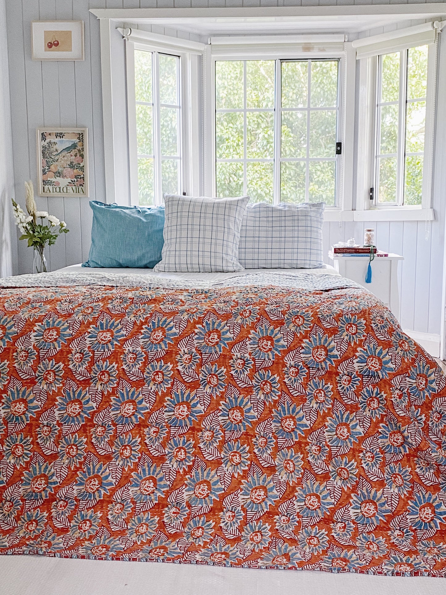 Positano Coastal Kantha Quilt