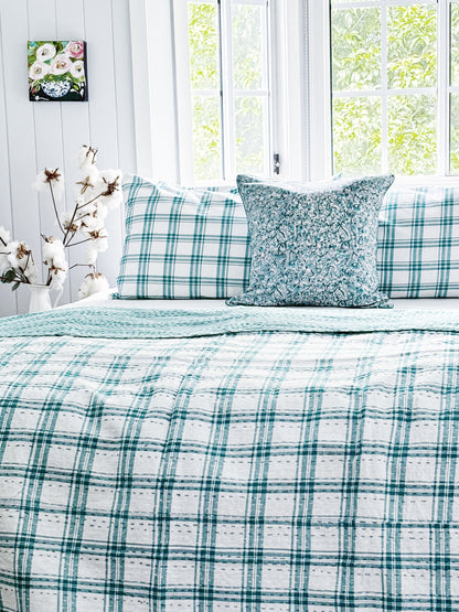 Seafoam Coastal Kantha Quilt