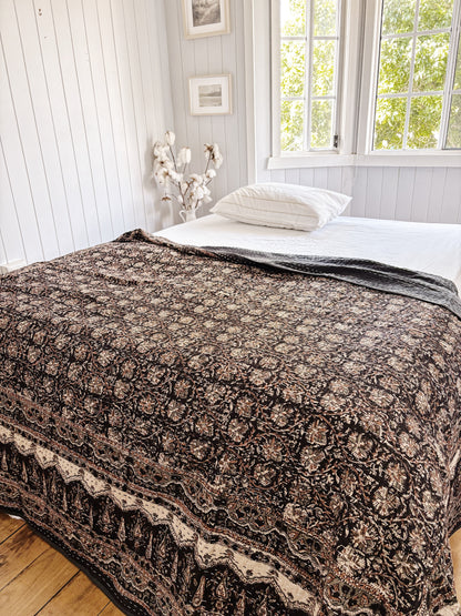 Ecru Heirloom Kantha Quilt