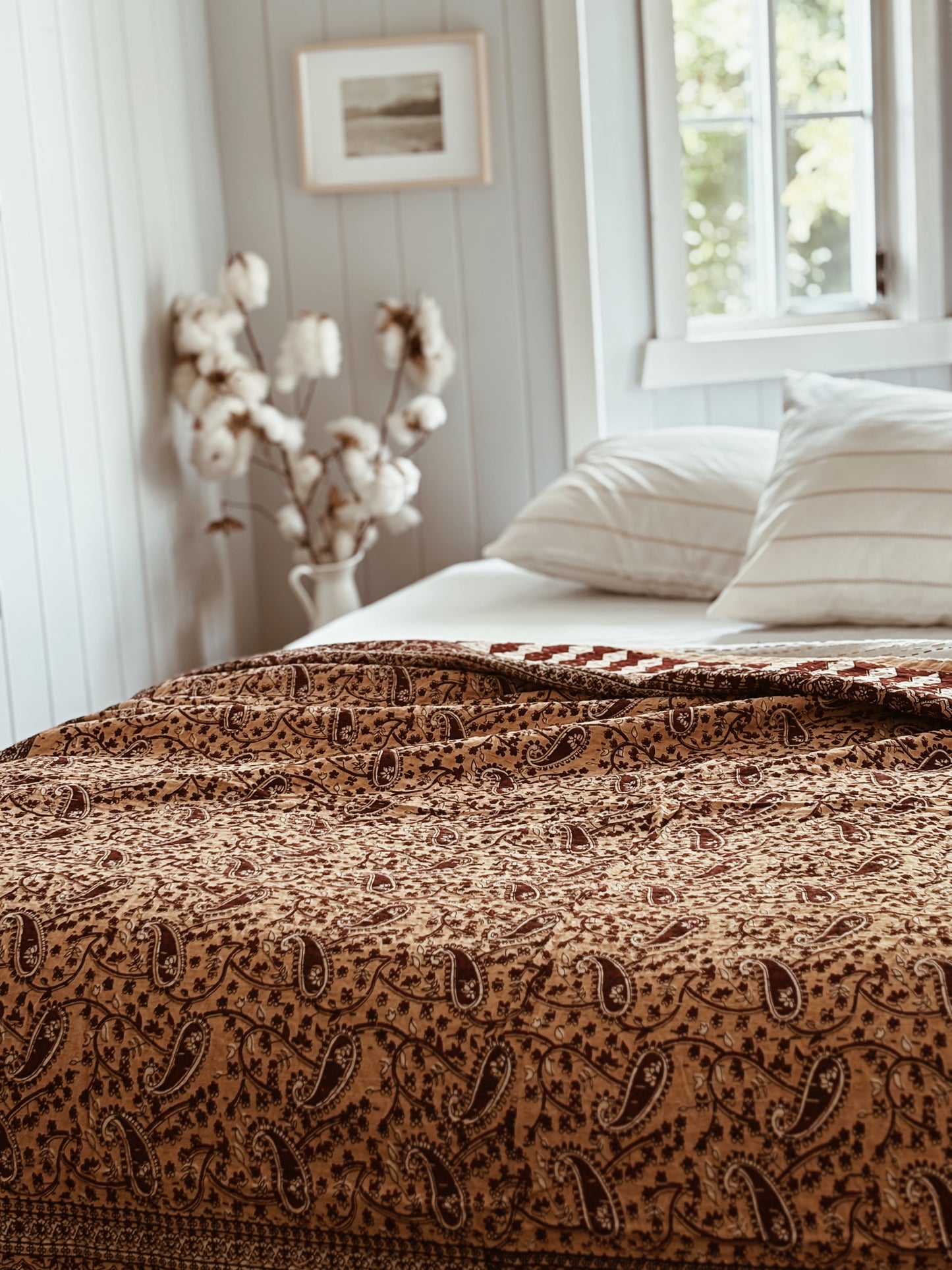 Clay Japandi Kantha Quilt