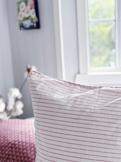 Suffolk Pink Stripes Euro Cushion Cover
