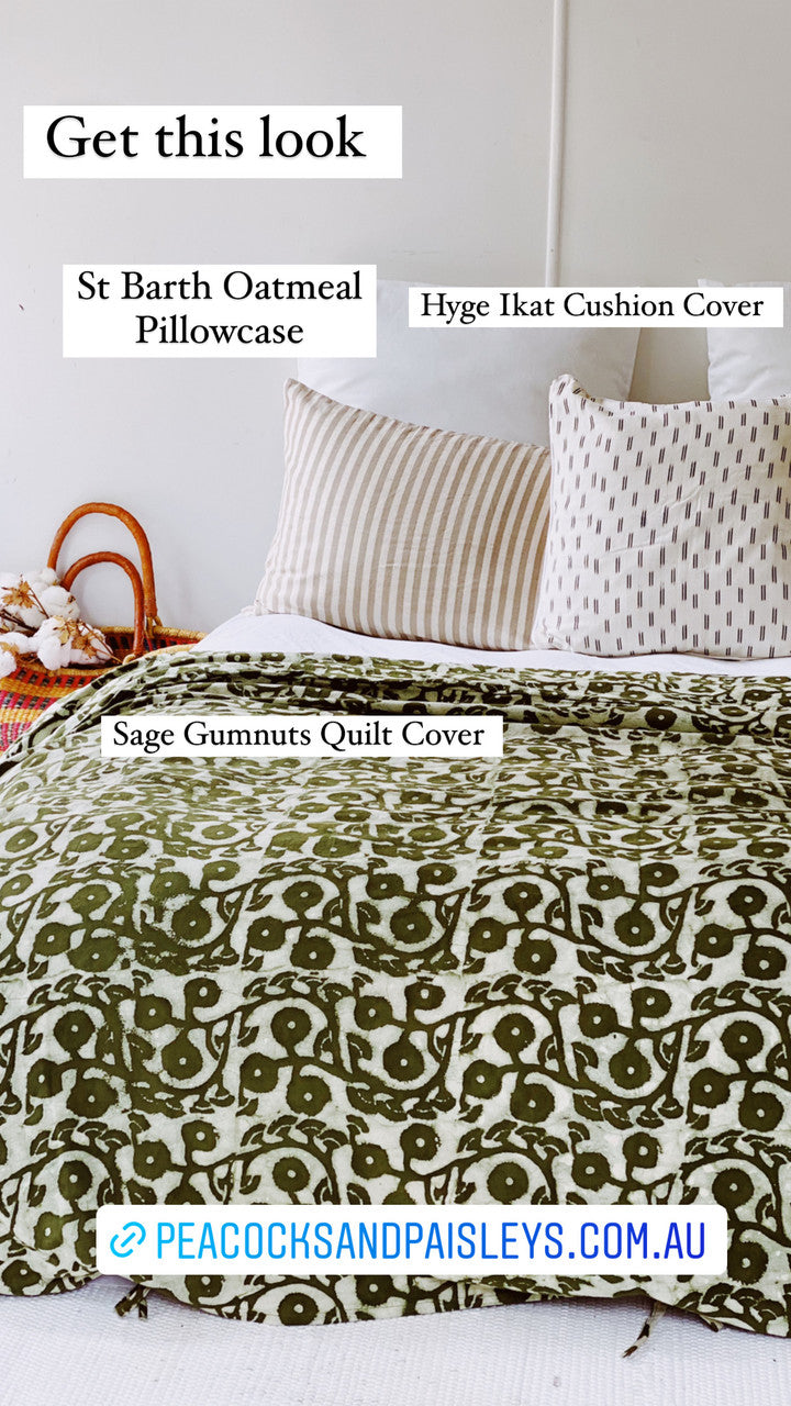 Sage Gumnuts Quilt CoverPeacocks And Paisleys PEACOCKS AND PAISLEYS