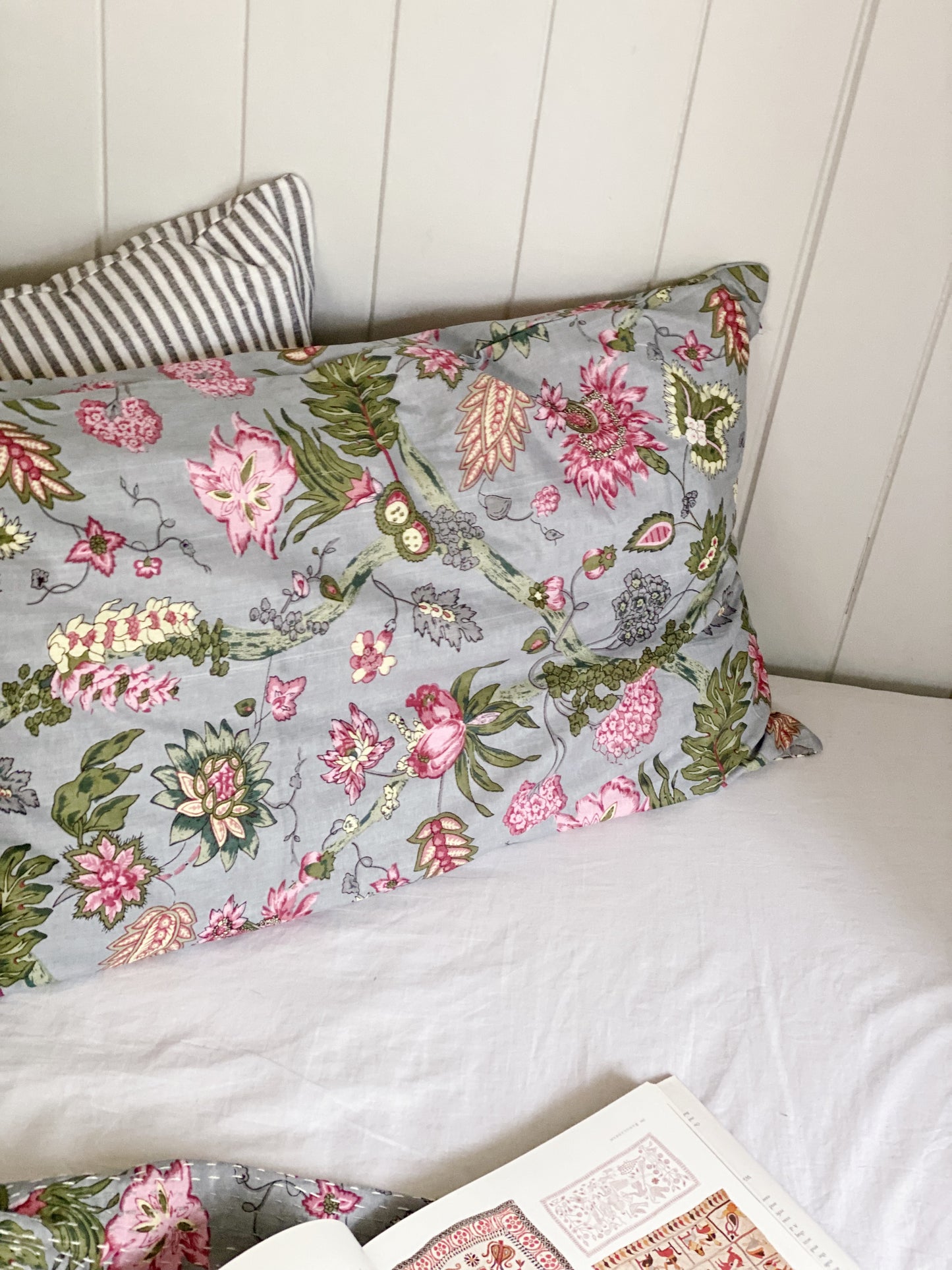 Ash Grey Jardin Floral Pillowcase