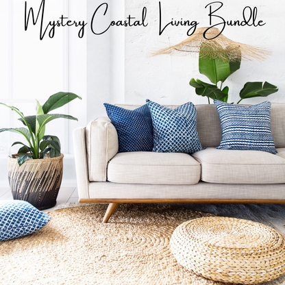 Mystery Coastal Indigo Cushion Cover Bundle - 3 cushion covers