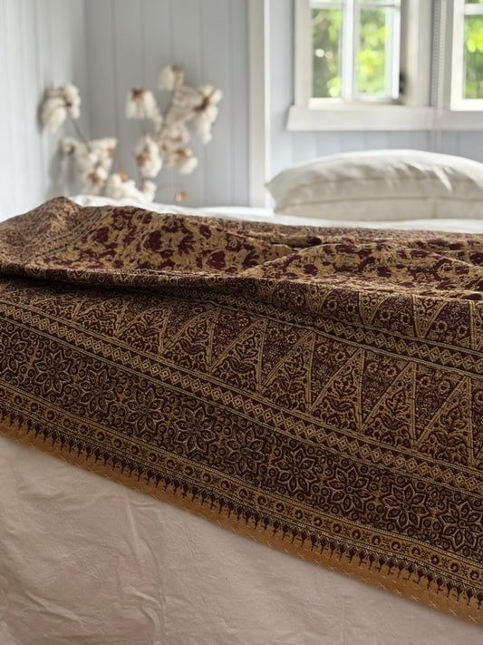 Clay Japandi Kantha Quilt