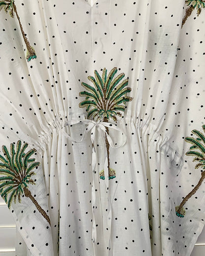 Polka Dot Palm Trees Kaftan