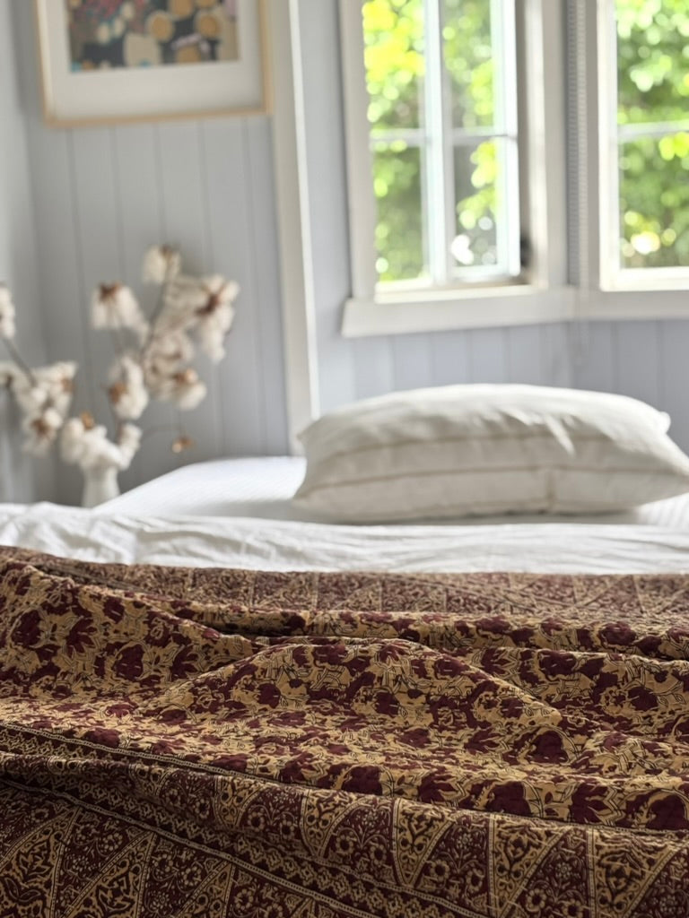 Clay Japandi Kantha Quilt