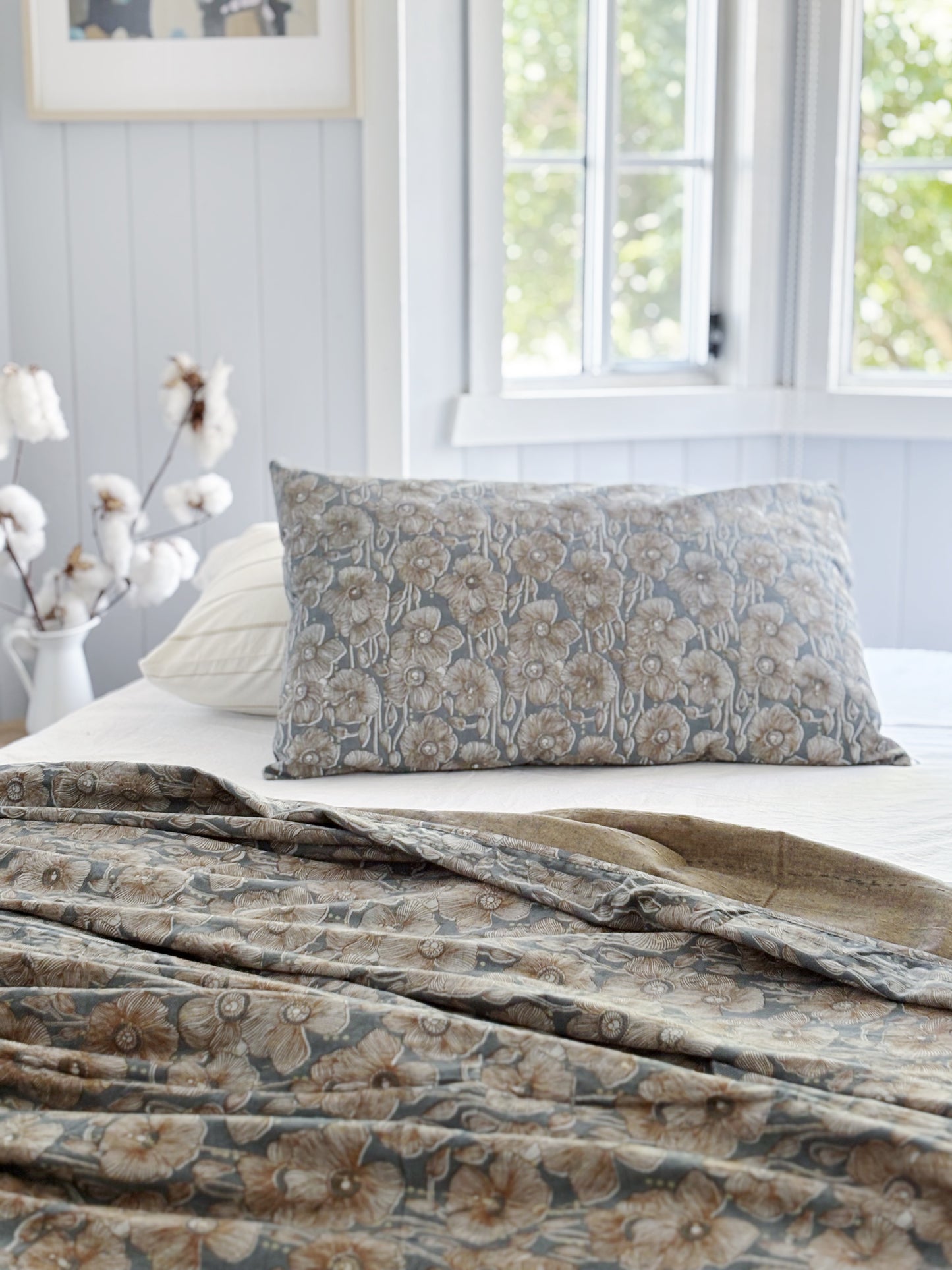 Salt Poppy Kantha Quilt