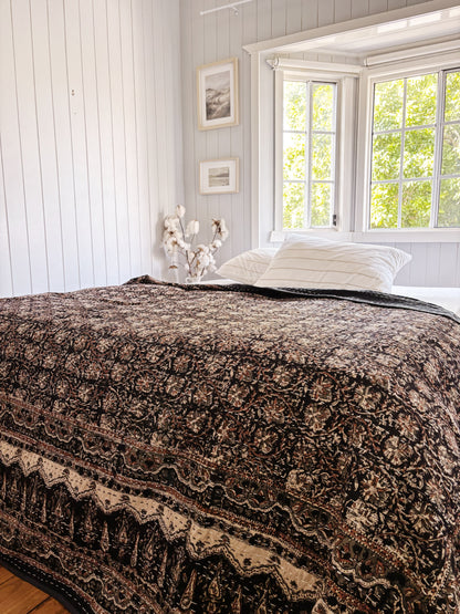Ecru Heirloom Kantha Quilt