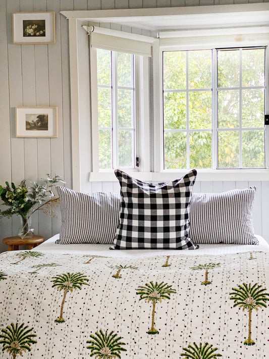 Gingham Farmhouse Euro Cushion Cover