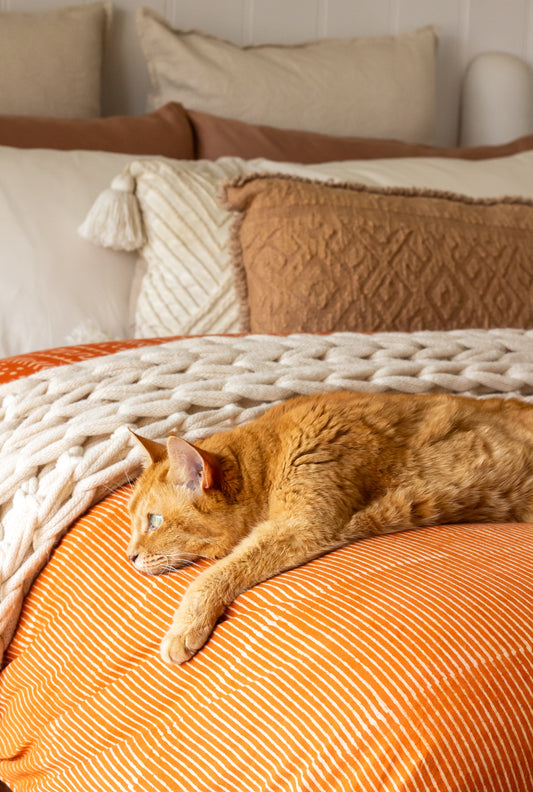 Earthy Autumn Rust Boho Style Quilt Cover