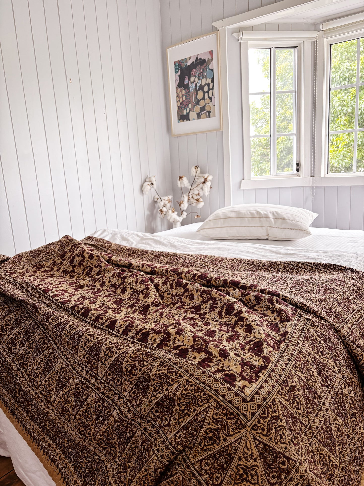 Clay Japandi Kantha Quilt