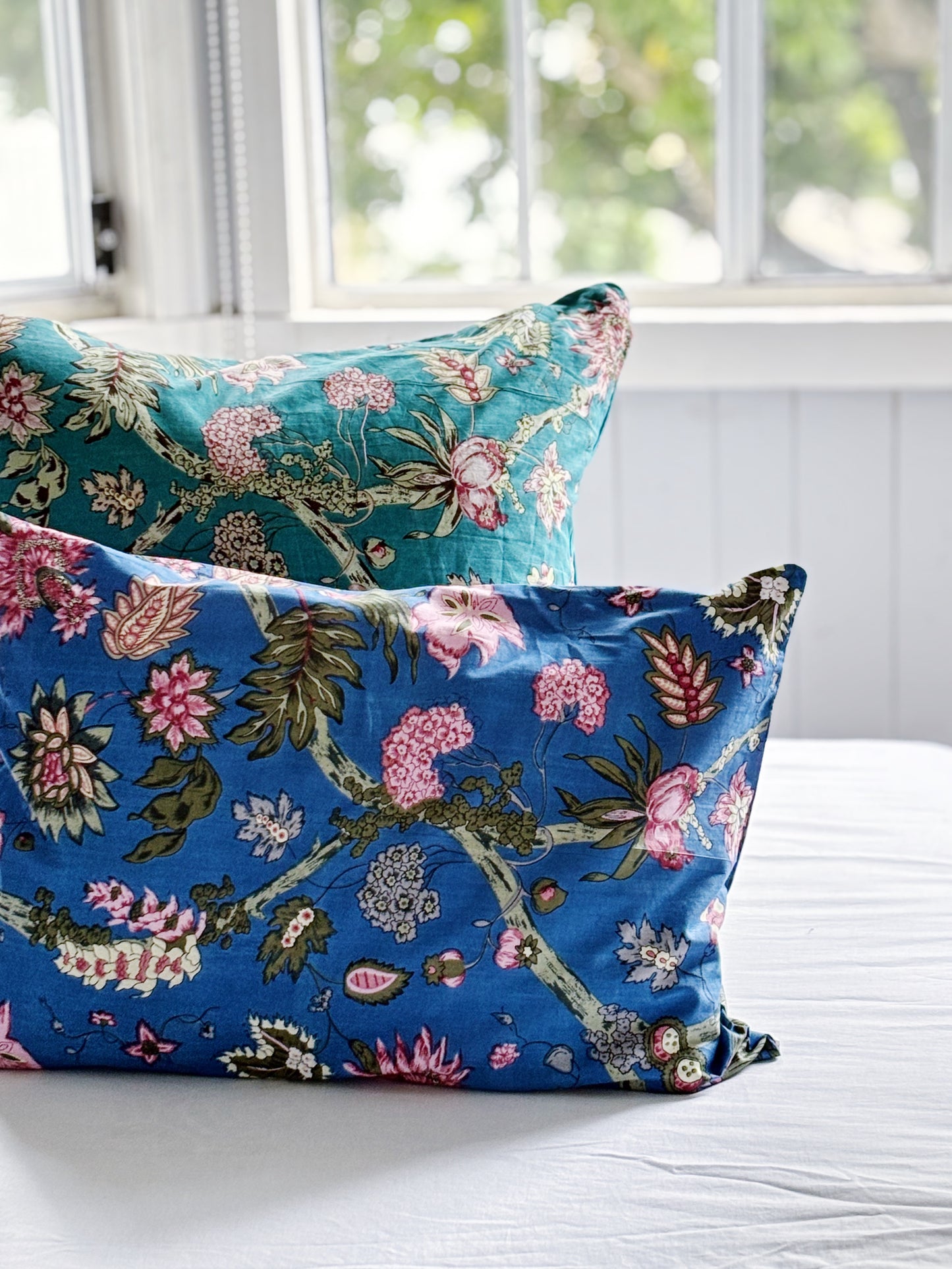 French Blue Jardin Lumbar Cushion Cover