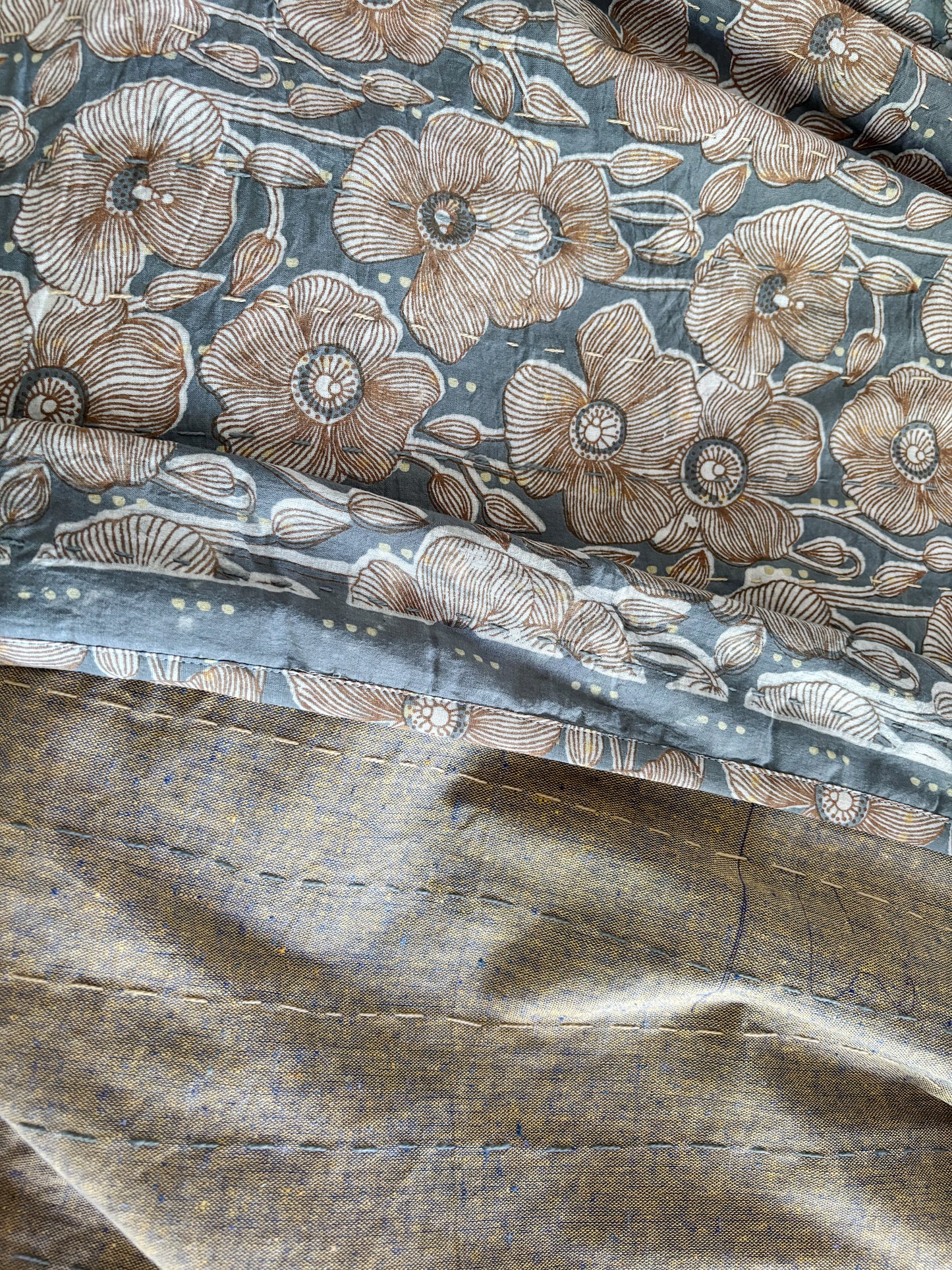 Salt Poppy Kantha Quilt