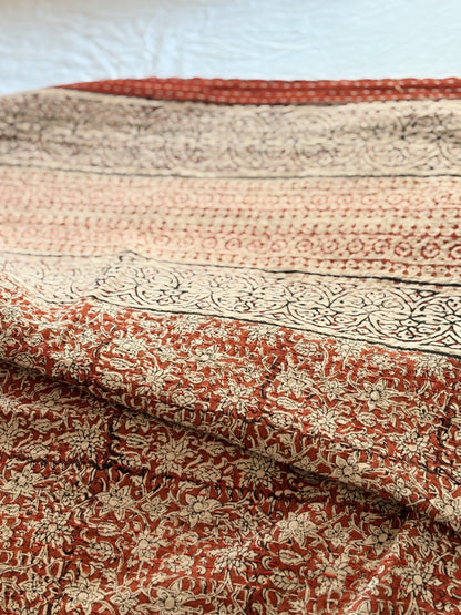 Terracotta Saltgrass Kantha Quilt