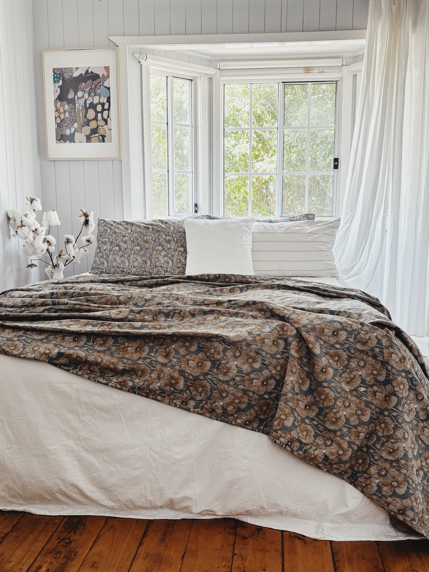 Salt Poppy Kantha Quilt