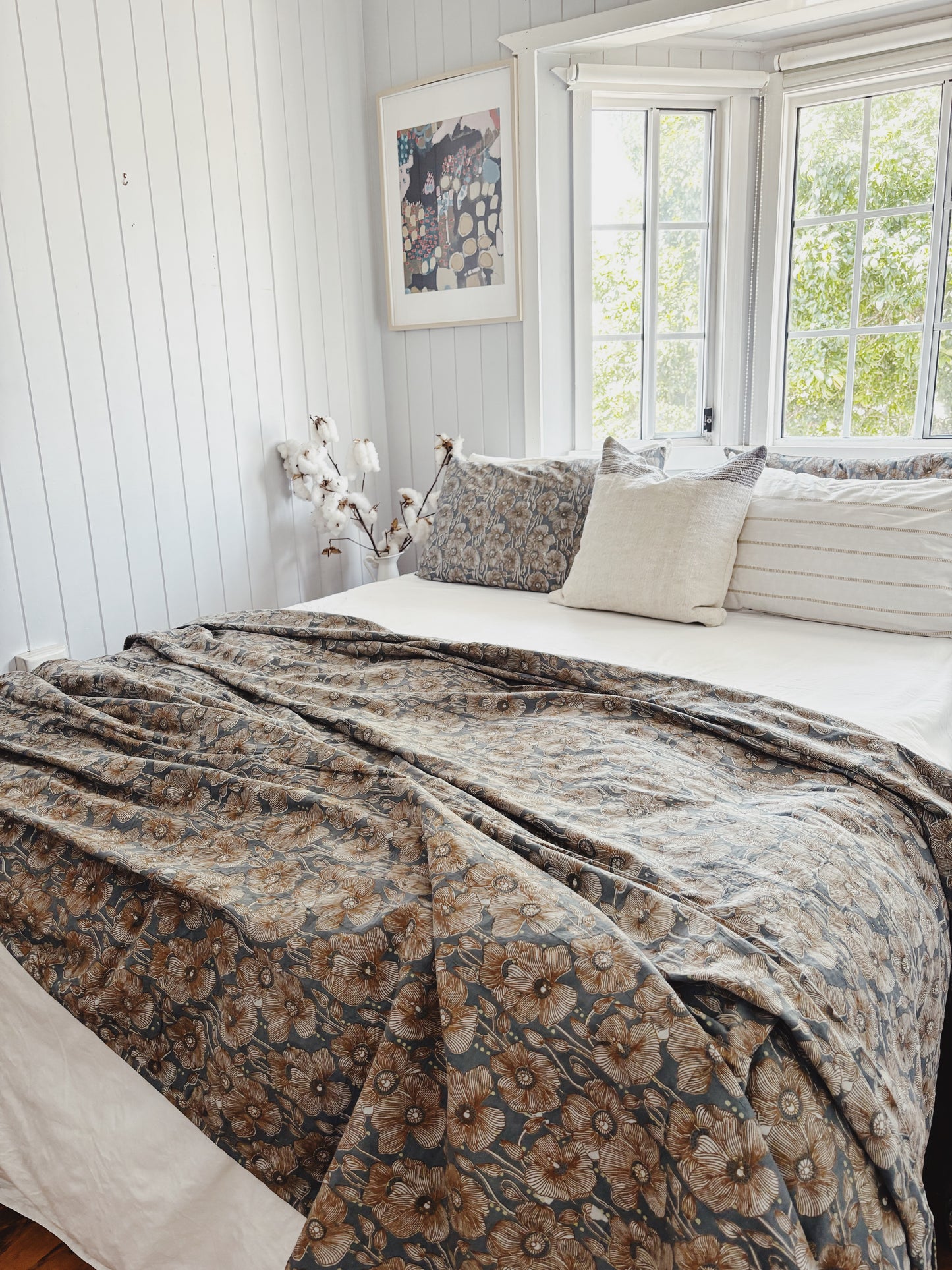 Salt Poppy Kantha Quilt