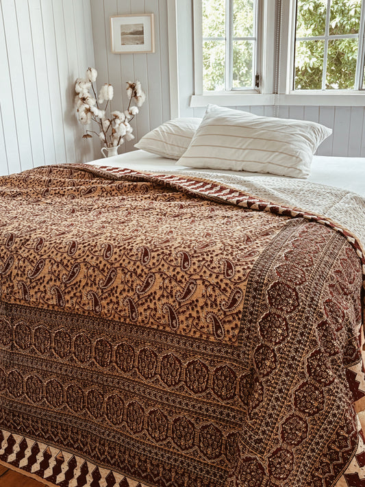 Clay Japandi Kantha Quilt