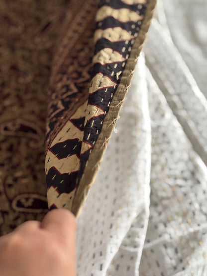 Salt Earthy Wabi Sabi Kantha Quilt